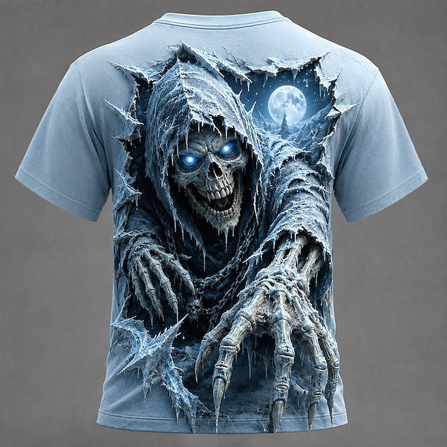 Halloween Men's Skull T Shirt Short Sleeve