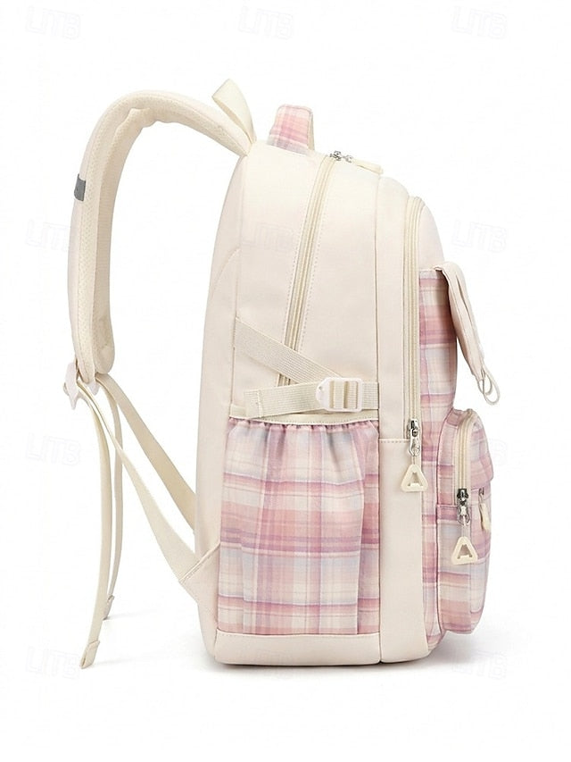 Girls Plaid Backpack for School