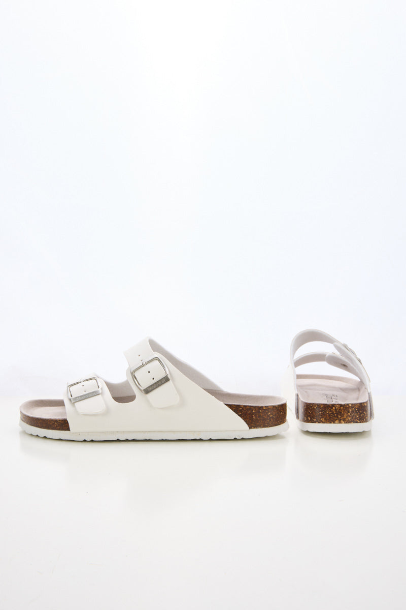 Signature Double Strap Footbed Sandal - White