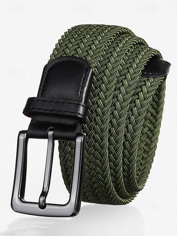 Men's Elastic Woven Braided Belt