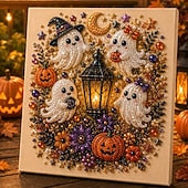 Halloween DIY Black Cat Moon Diamond Art Hanging Ornament Kit