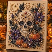 Halloween DIY Black Cat Moon Diamond Art Hanging Ornament Kit