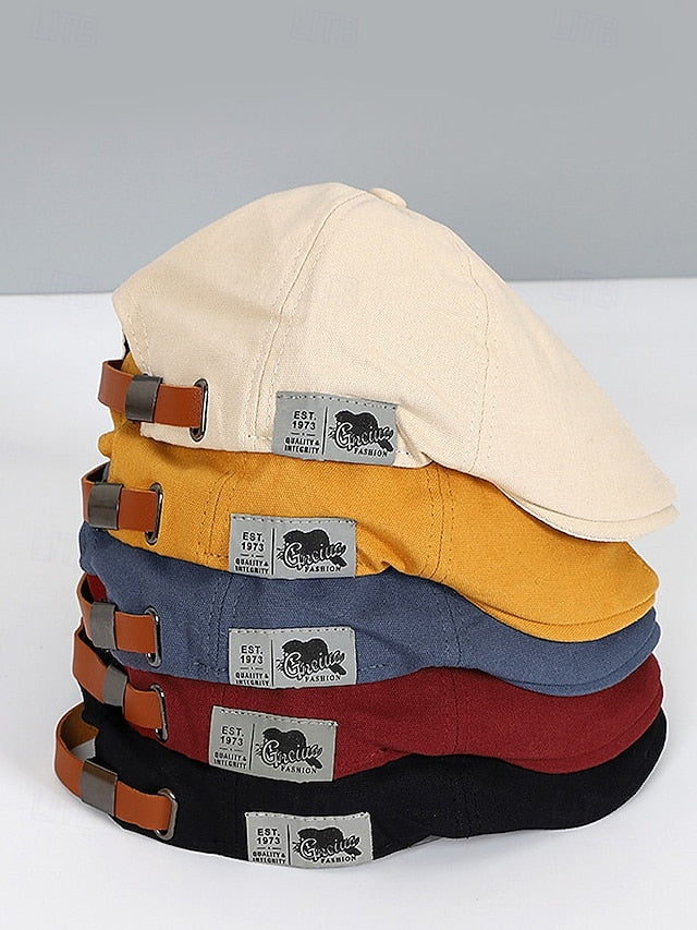 Men's Cotton Flat Cap Vintage Newsboy Hat