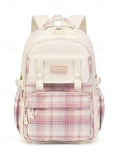 Girls Plaid Backpack for School