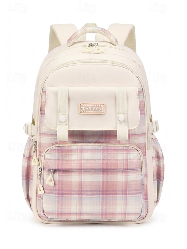 Girls Plaid Backpack for School