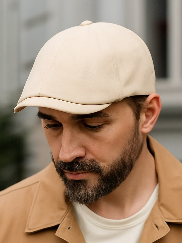 Men's Cotton Flat Cap Vintage Newsboy Hat