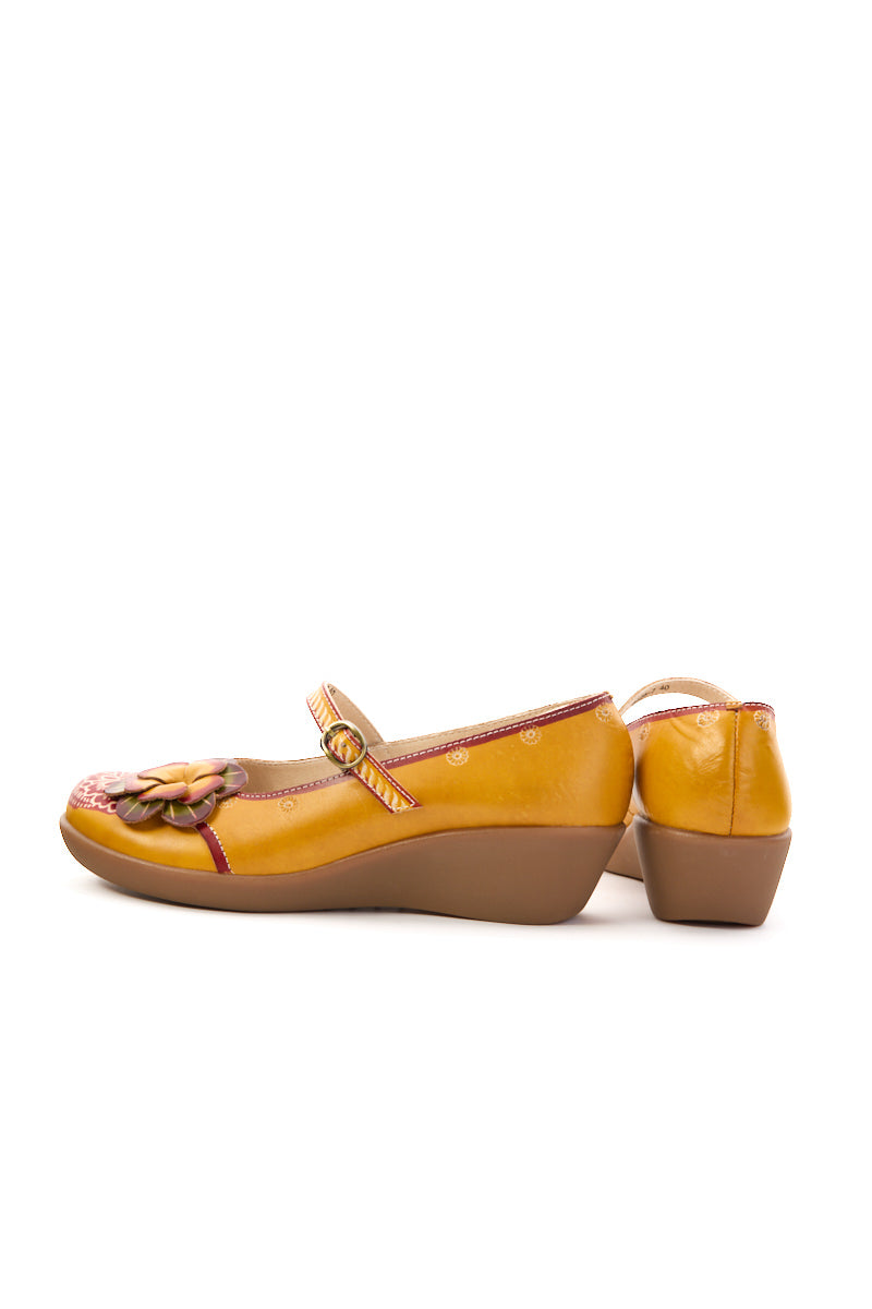Mabel Floral Leather Mary Jane