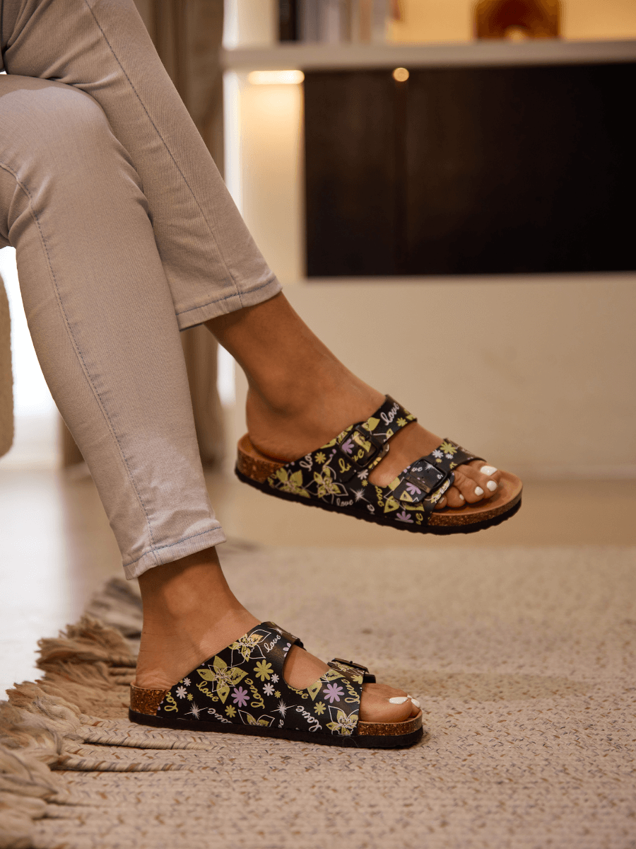 Signature Double Strap Footbed Sandal - Yellow