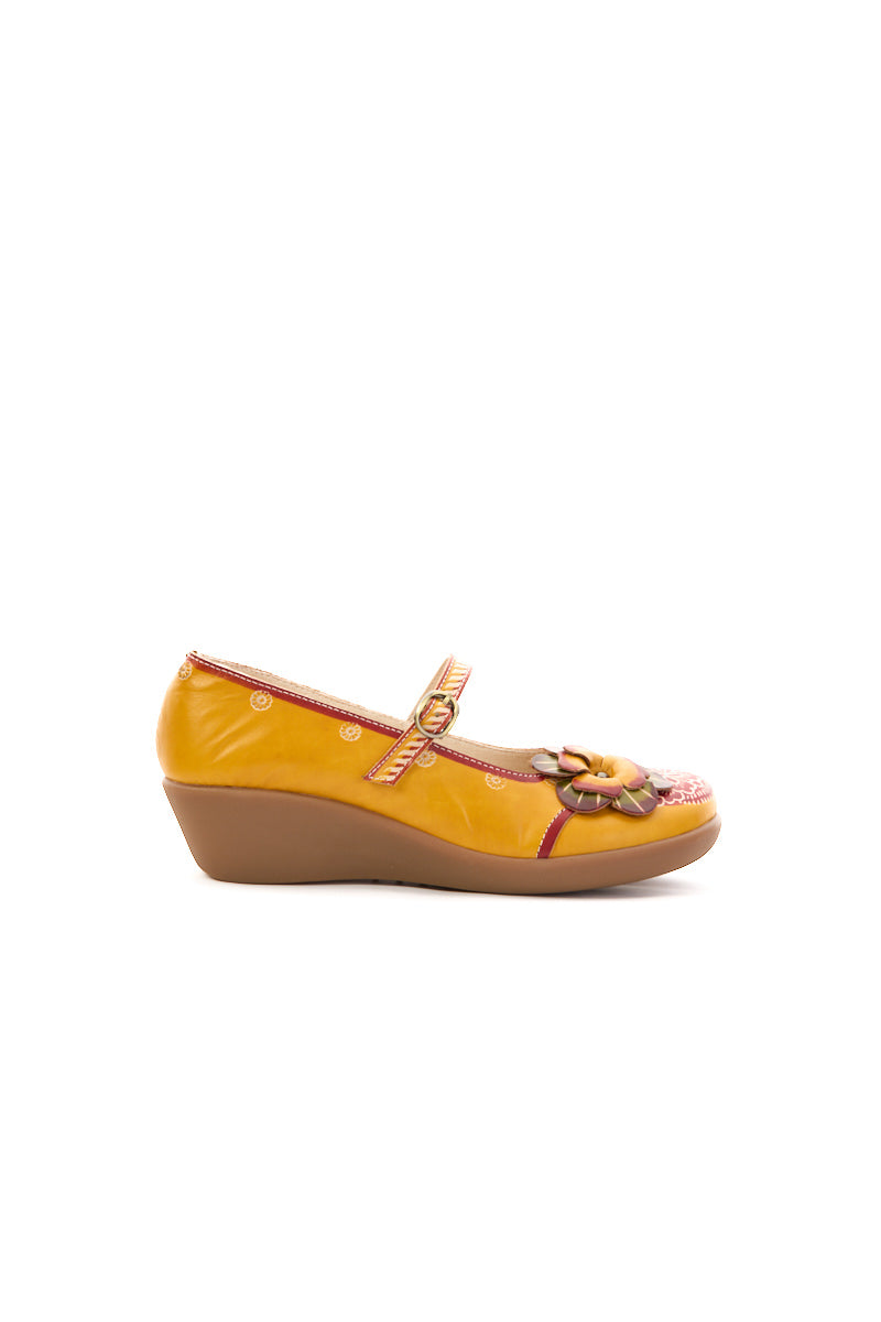 Mabel Floral Leather Mary Jane