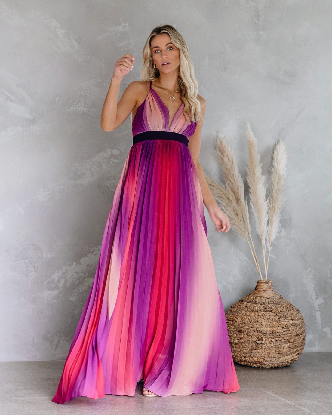 Sexy Women Rainbow Design Long Maxi Dresses