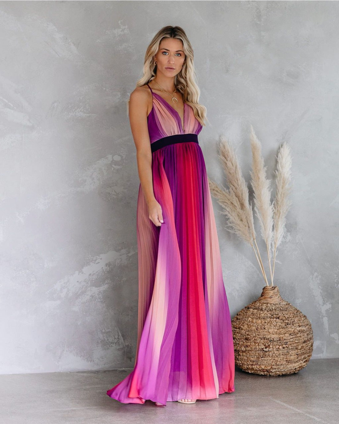 Sexy Women Rainbow Design Long Maxi Dresses