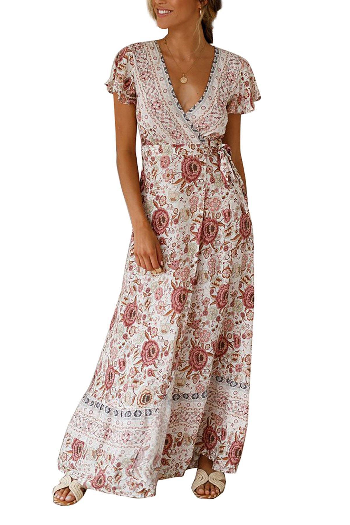 Bohemia Split Front Summer Beach Long Dresses-STYLEGOING