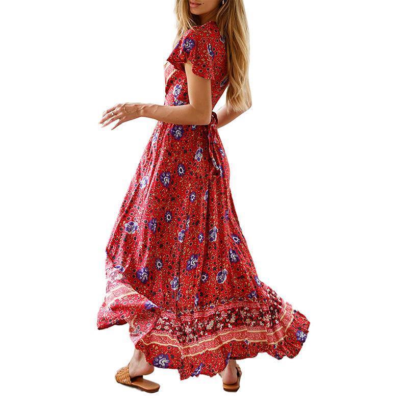 Bohemia Split Front Summer Beach Long Dresses-STYLEGOING