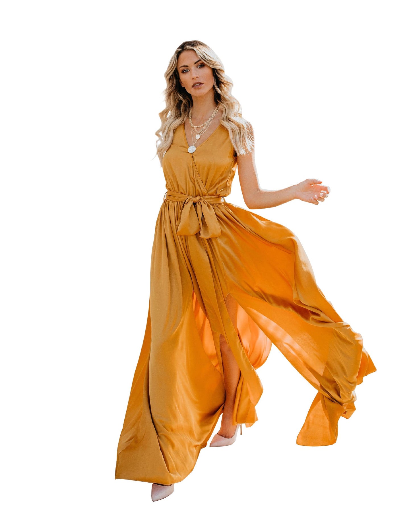 Summer Boho V Neck Sleeves Long Dresses