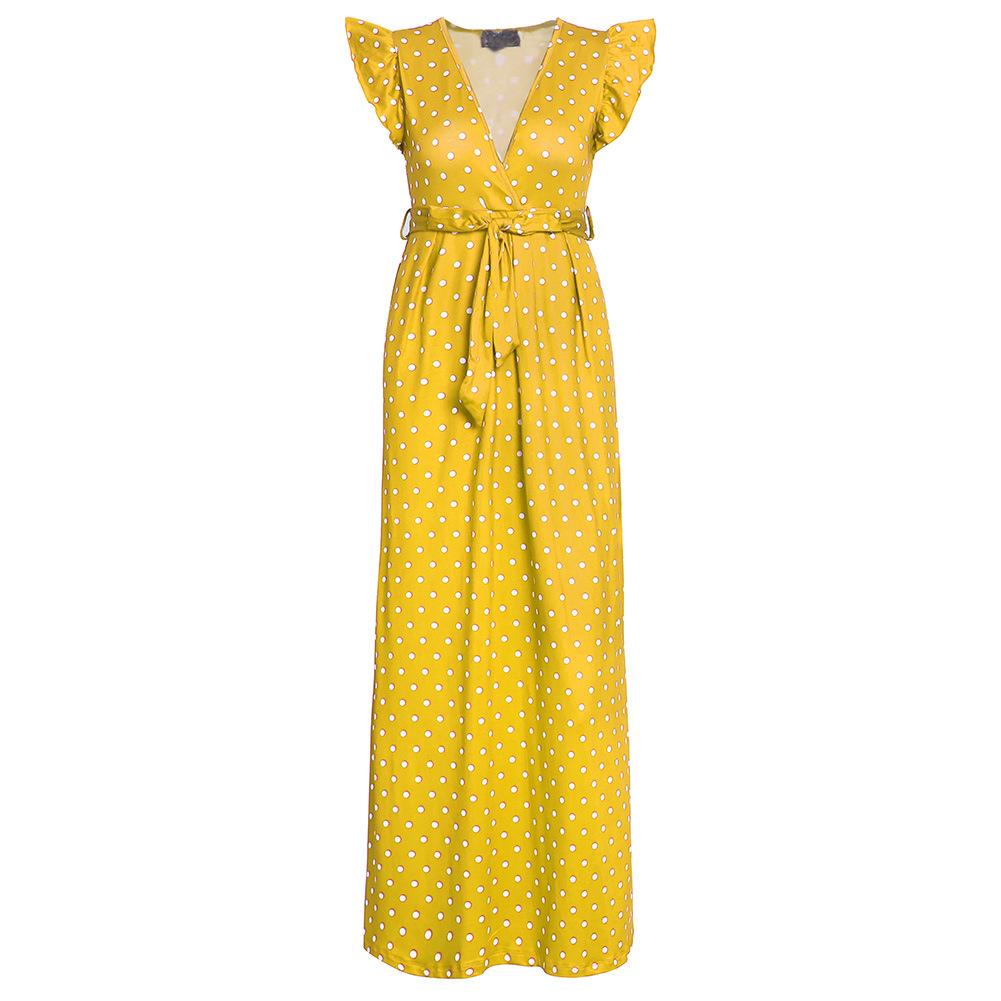 Fashion Summer Dot Print Long Dresses-STYLEGOING