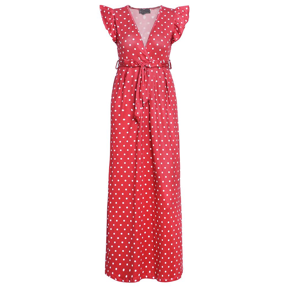 Fashion Summer Dot Print Long Dresses-STYLEGOING