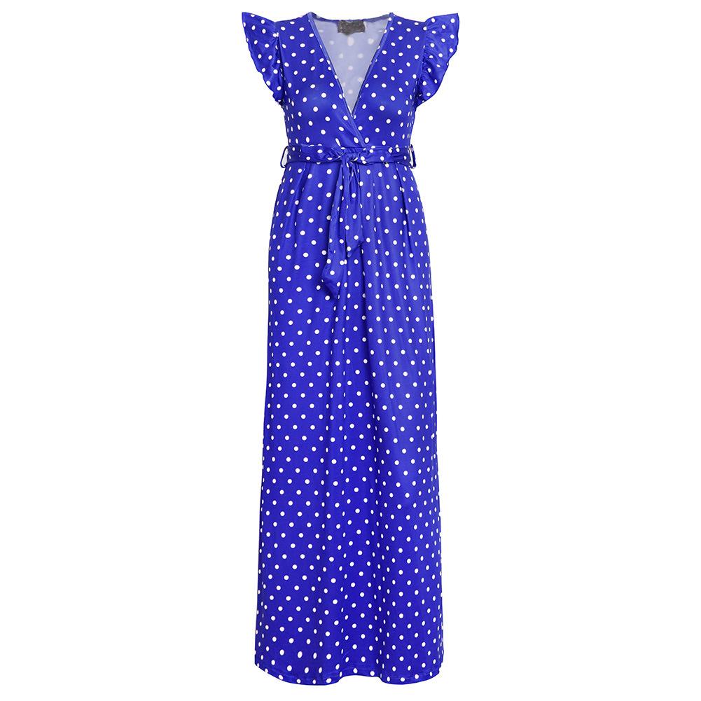 Fashion Summer Dot Print Long Dresses-STYLEGOING