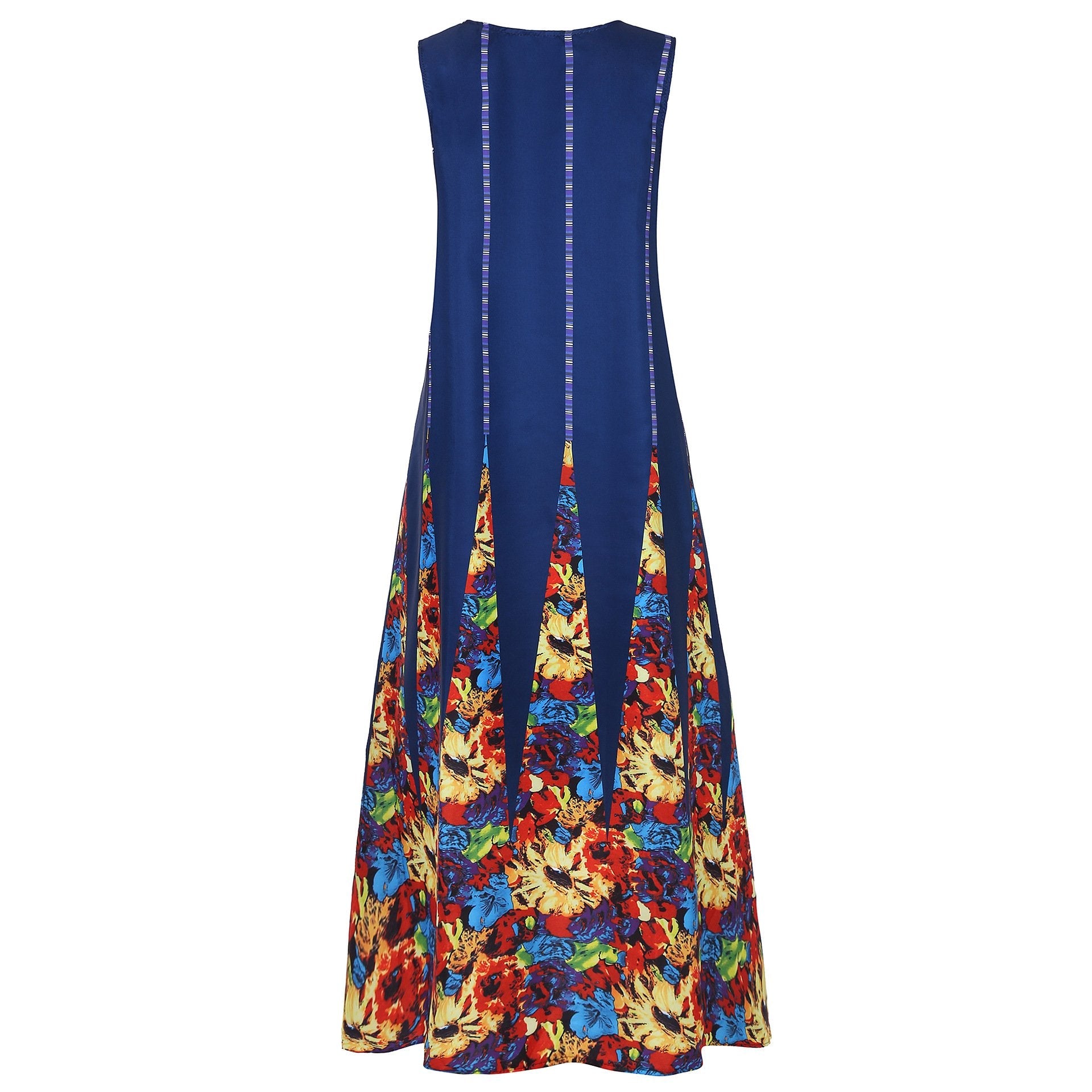 Vintage V Neck Sleeveless Pocket Dresses-STYLEGOING