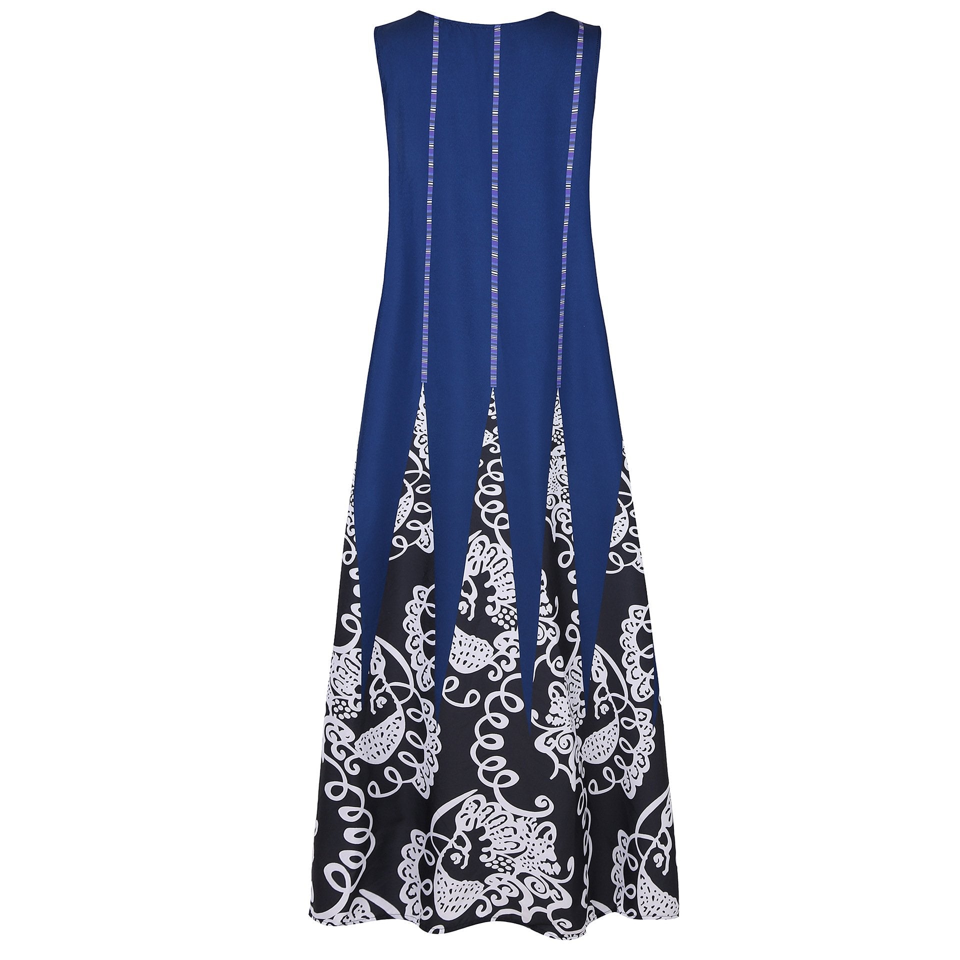 Vintage V Neck Sleeveless Pocket Dresses-STYLEGOING