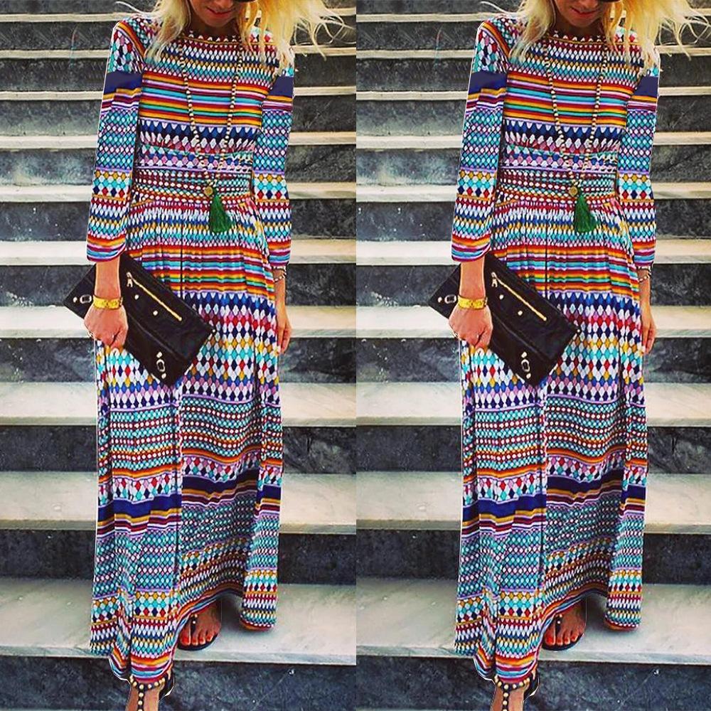 Fall Long Sleeve Long Dresses-STYLEGOING