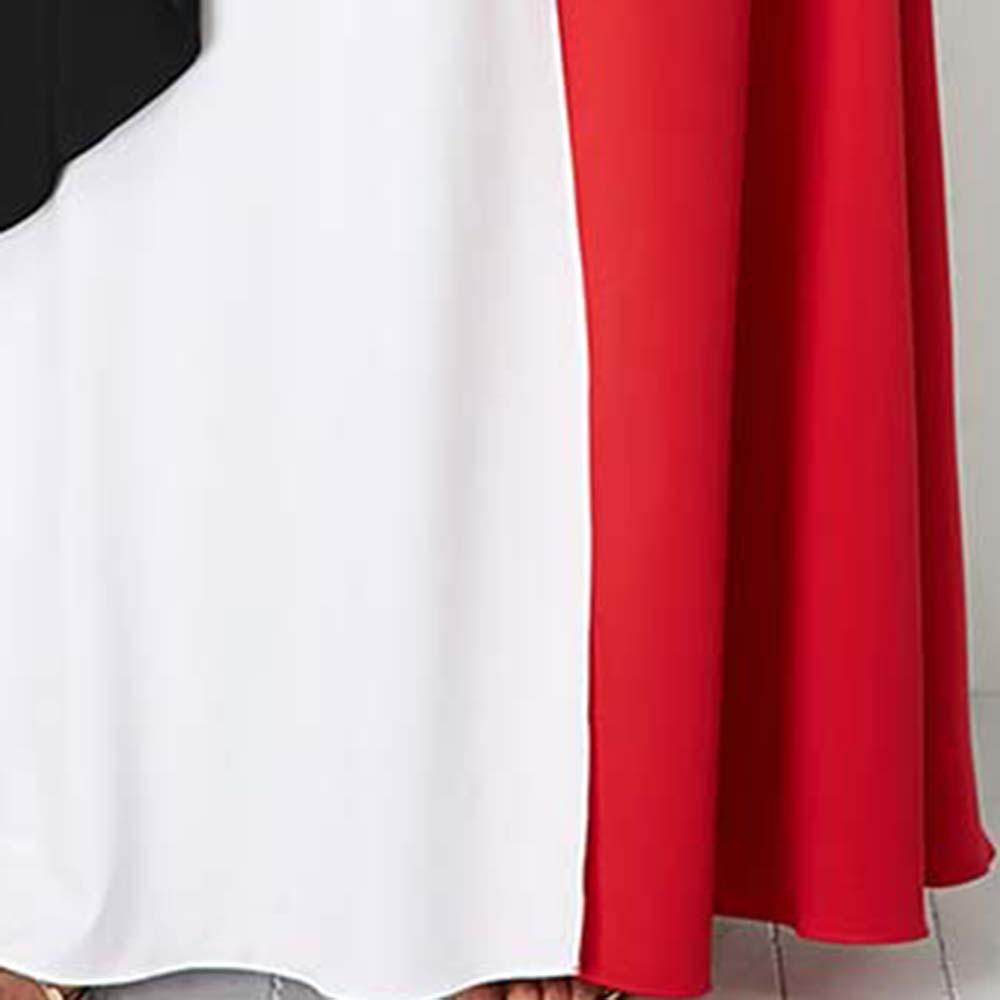 Women Constract Ruffled Long Dresses-STYLEGOING