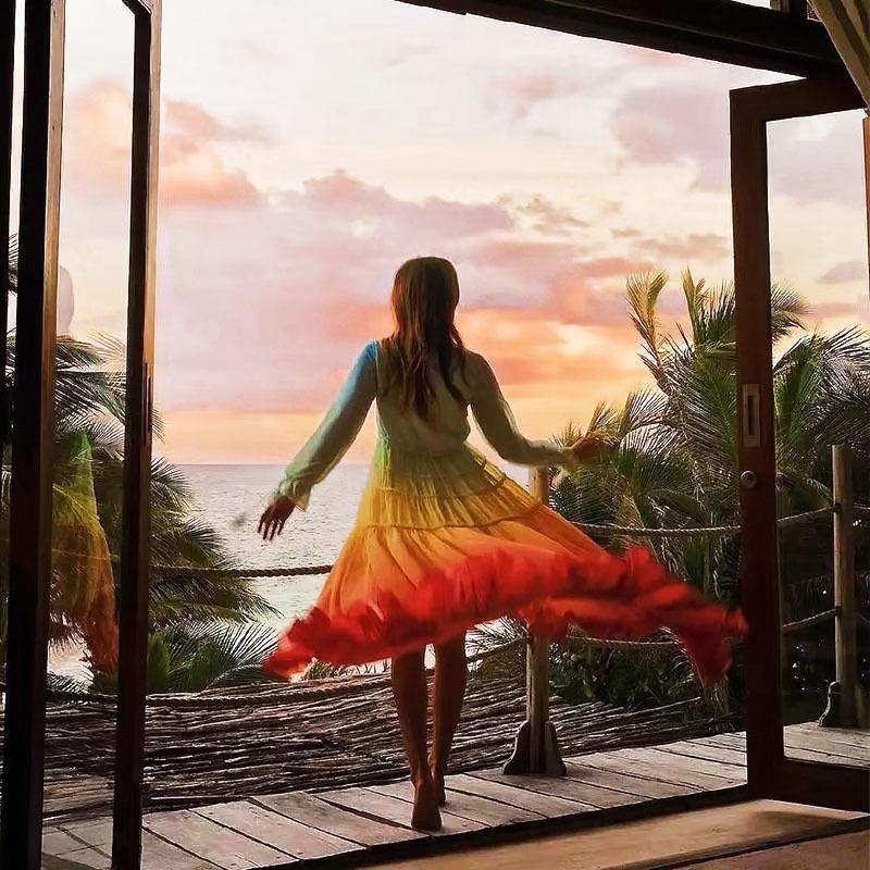 Long Sleeves V-Neck Long Maxi Dresses-STYLEGOING