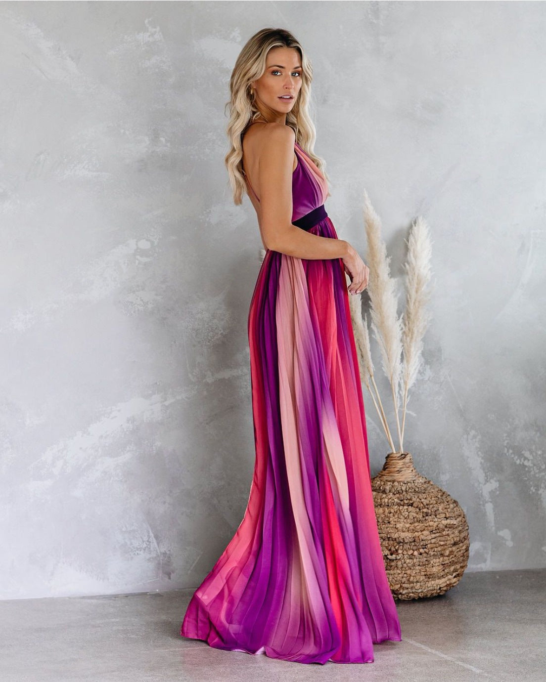 Sexy Women Rainbow Design Long Maxi Dresses