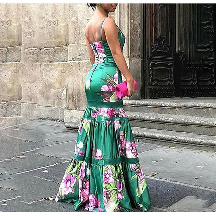 Sexy V Neck Summer Long Dresses-STYLEGOING