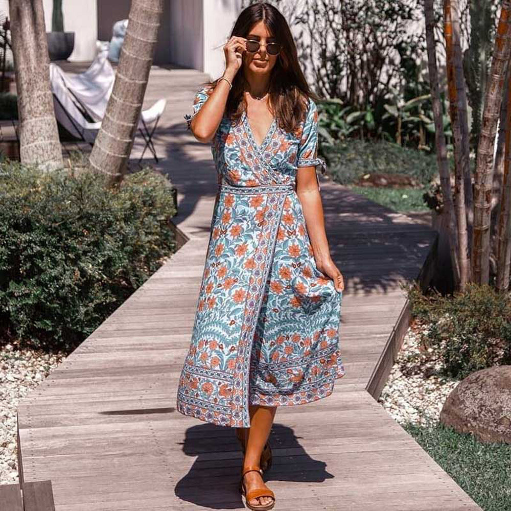 Bohemian Summer Holdiay Women Long Dresses