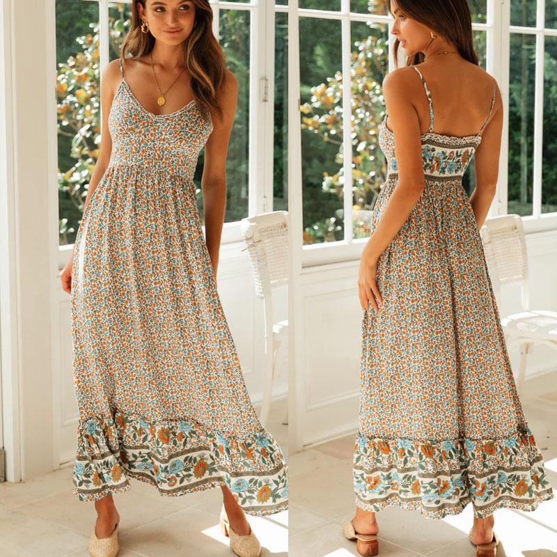 Summer Beach Sleeveless Long Maxi Dresse-STYLEGOING