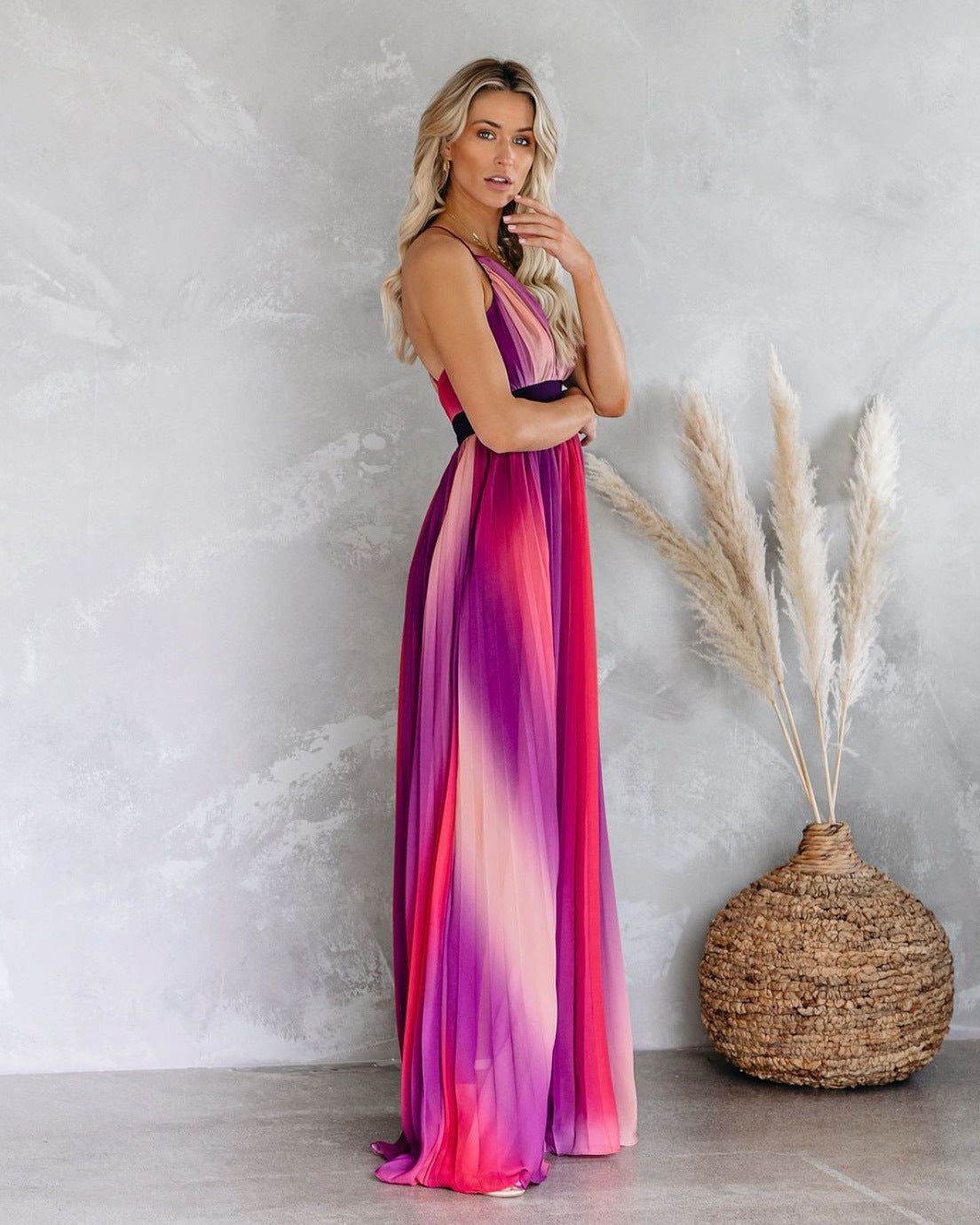 Sexy Women Rainbow Design Long Maxi Dresses