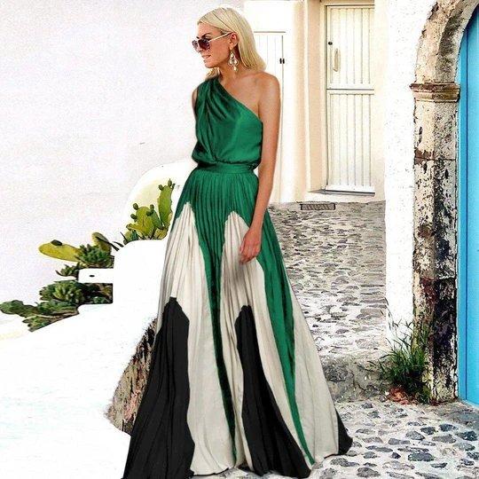 Summer Woemn Print Long Maxi Dresses-STYLEGOING