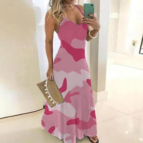 Plus Sizes Camouflage Women Long Dresses-STYLEGOING