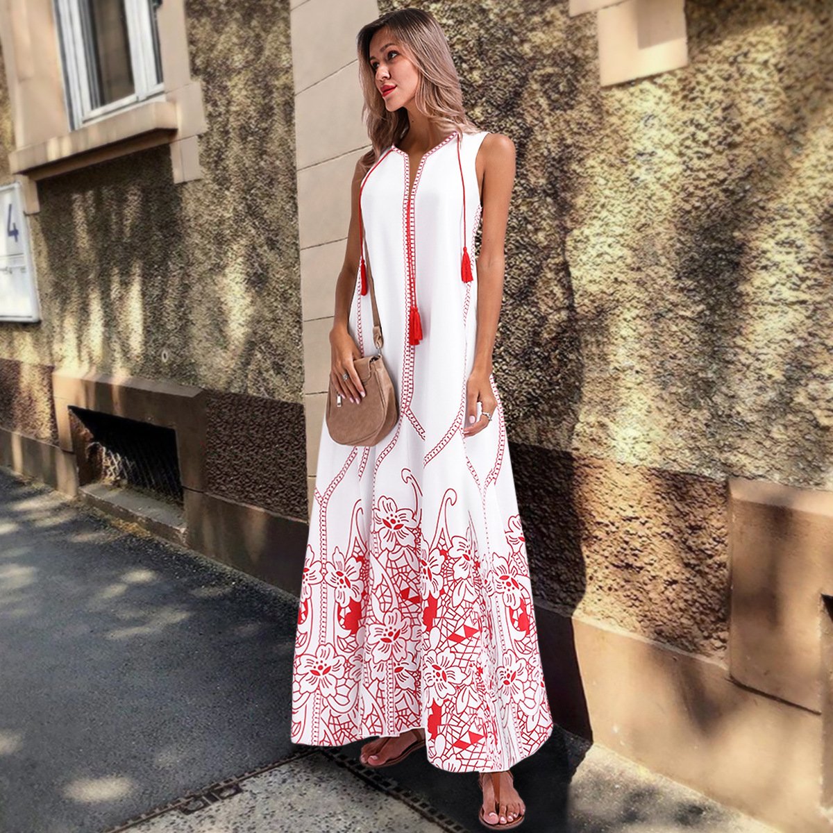 Bohemian Sleeveless Loose Bech Dresses-STYLEGOING