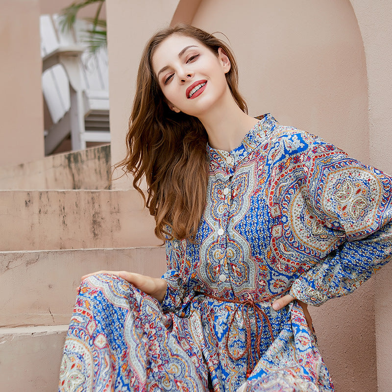 Bohemian Plus Sizes Floral Print Long Maxi Dresses