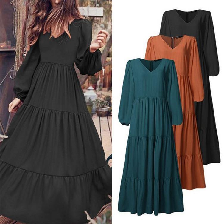 Empire Waist Long Sleeves Maxi Dresses-STYLEGOING