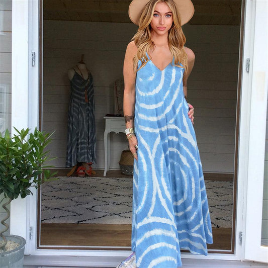 Leisure Sleeveless Bohemian Long Dresses-STYLEGOING