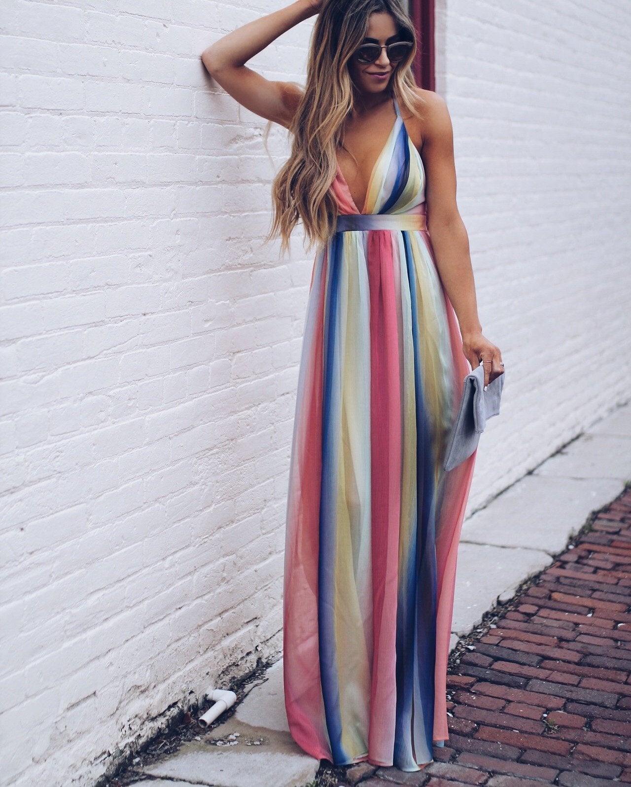 Bohemian Backless Colorful Dresses-STYLEGOING