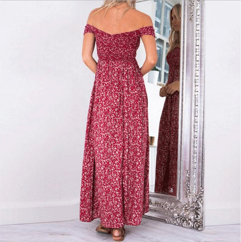 Sexy Off The Shoulder Irregular Long Dresses-STYLEGOING