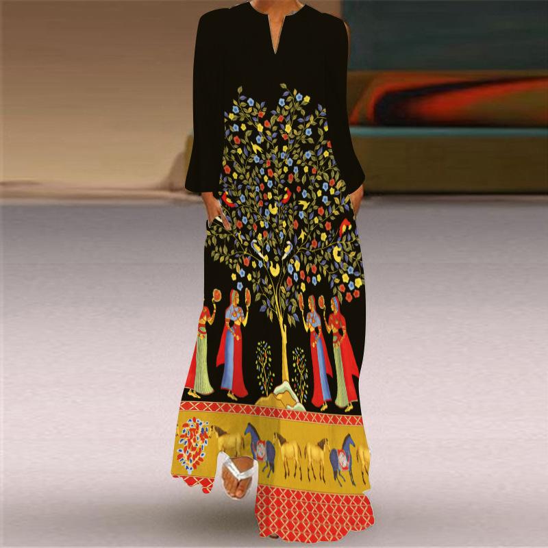 Vintage Bowknot Long Sleeves Women Fall Dresses-STYLEGOING