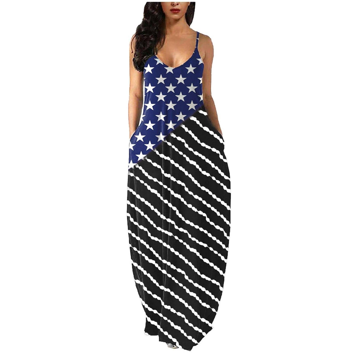 Women New Print Long Maxi Dresses On Sale-STYLEGOING