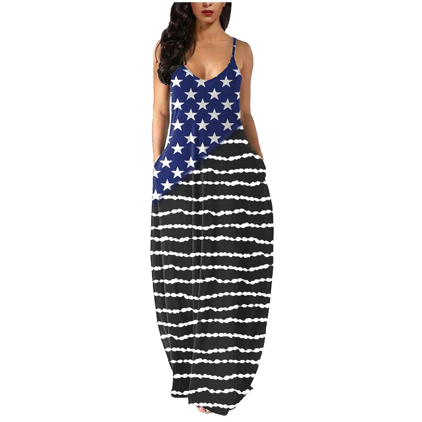 Women New Print Long Maxi Dresses On Sale-STYLEGOING