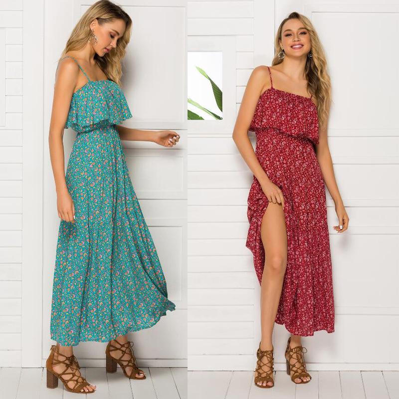 Leisure Bohemian Midi Dresses-STYLEGOING