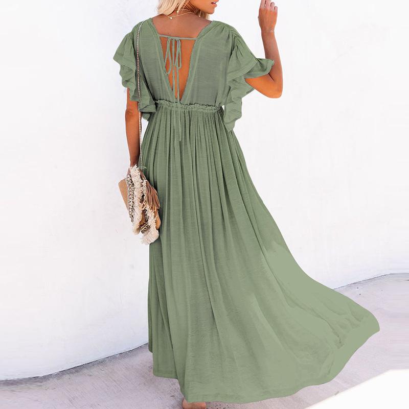 Classy Summer Beach Simple Long Dress-STYLEGOING