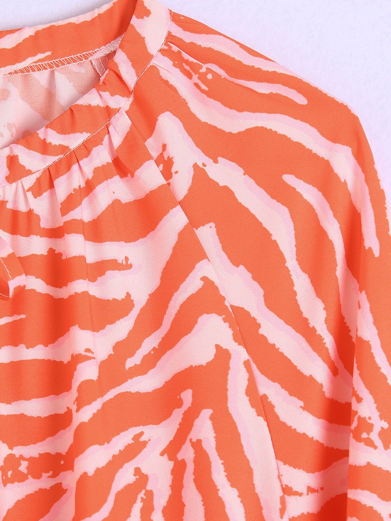 Women Orange Animal Striped Print Summer Dresses