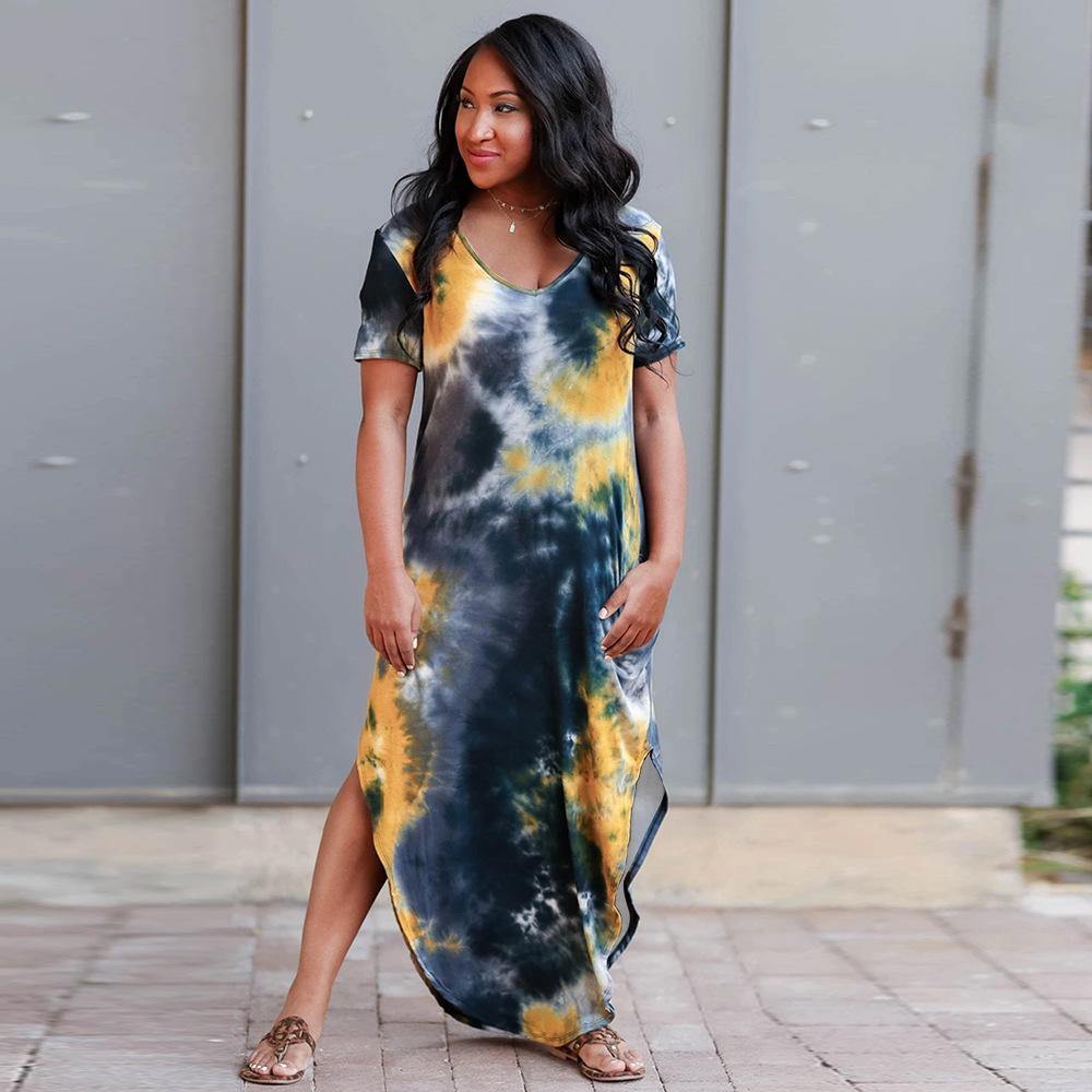 Plus Sizes High Waist Long Summer Dresses-STYLEGOING