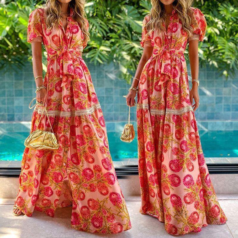 Red Bohemia Long Maxi Dresses-STYLEGOING