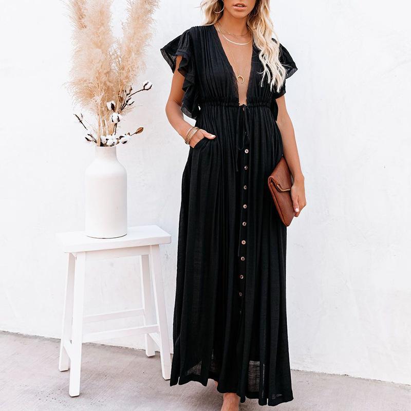 Classy Summer Beach Simple Long Dress-STYLEGOING