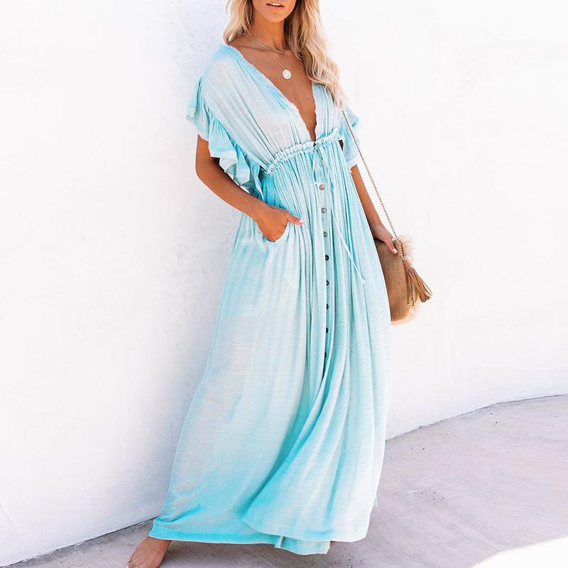 Classy Summer Beach Simple Long Dress-STYLEGOING