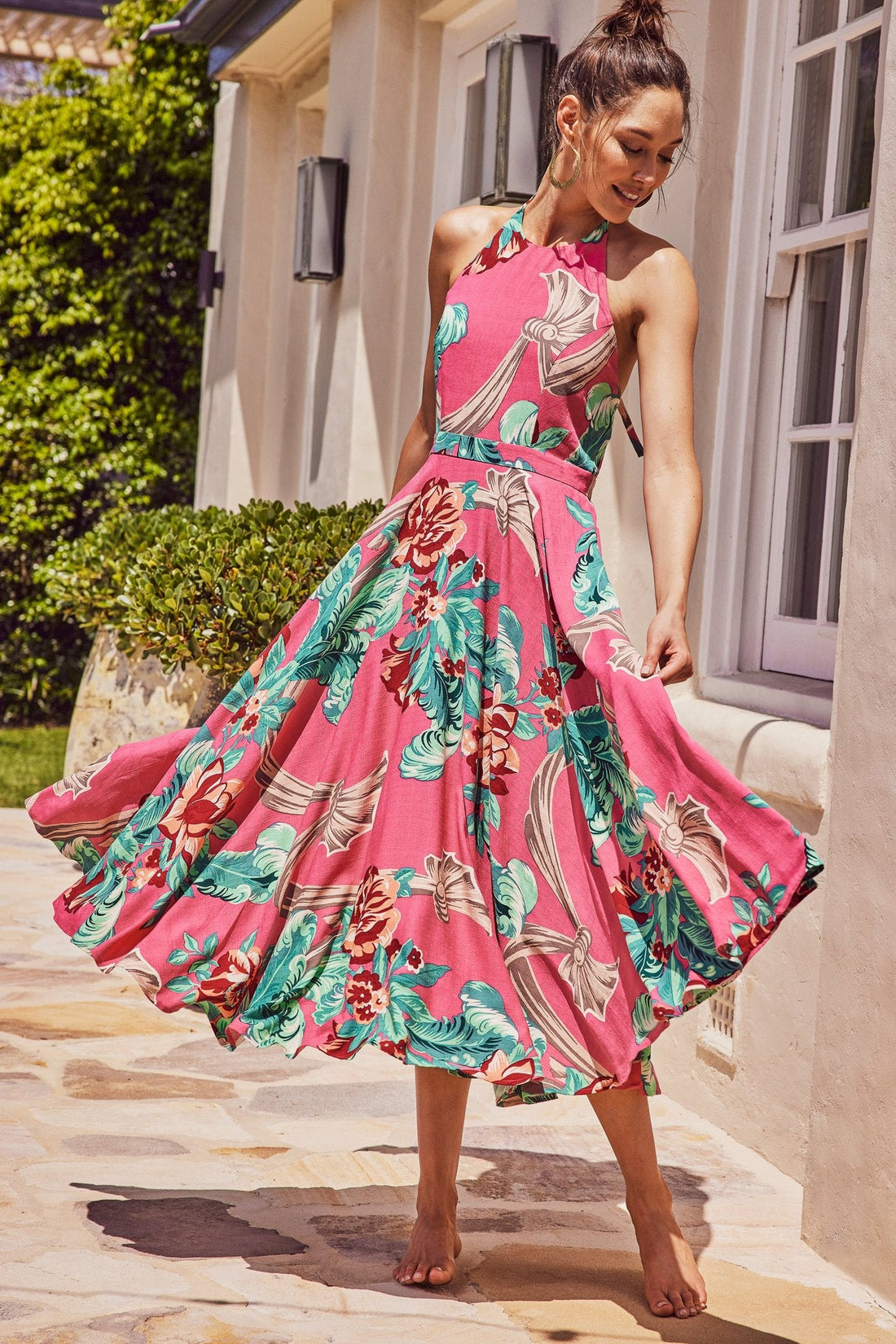 Sexy Floral Print Long Boho Summer Beach Dresses